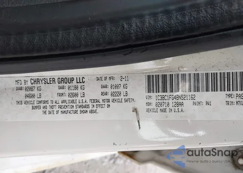 2011 Chrysler 200 Touring z USA, uszkodzony, nr VIN 1C3BC1FG4BN521162